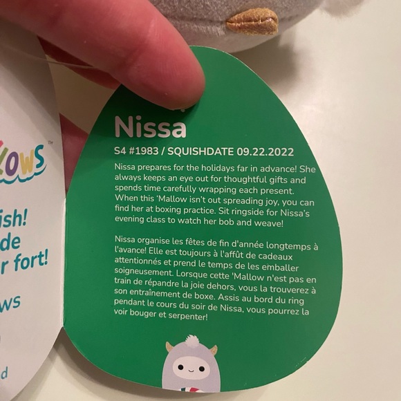 NWT 4” Nissa the Peppermint Yeti Squishmallows - Picture 4 of 5